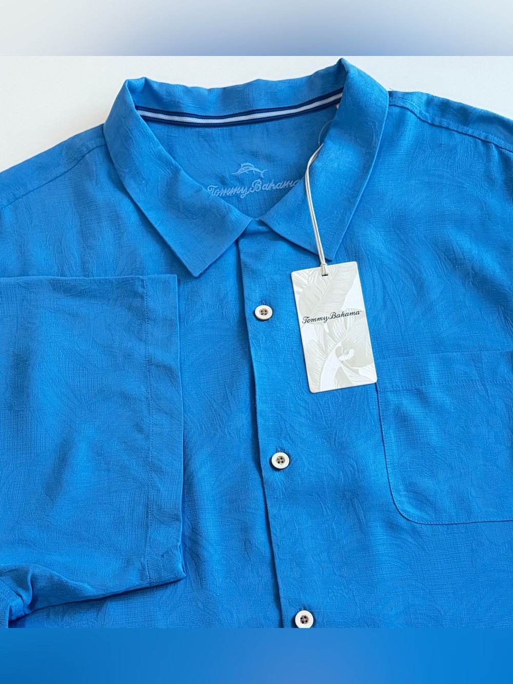 Tommy Bahama Tropic Isles Shirt Mens 3XL Tall Blue Button Up Short Sleeve New